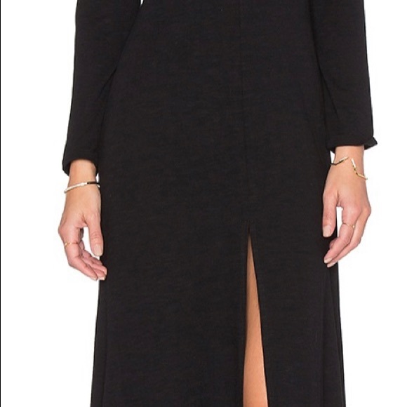 Lanston on Revolve black gown with front slit - Picture 5 of 12